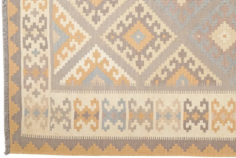 Kelim Gashgai · Handgewebt – Grau, 241x178 cm