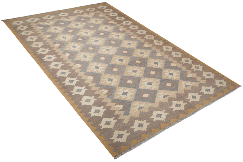 Kelim Gashgai · Handgewebt – Beige, 295x203 cm