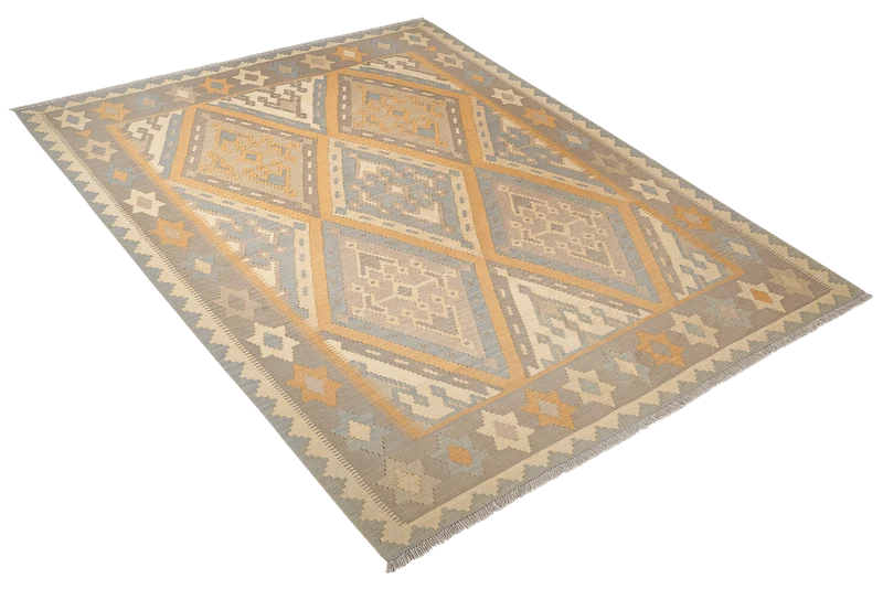 Kelim Gashgai · Handgewebt – Beige, 253x203 cm