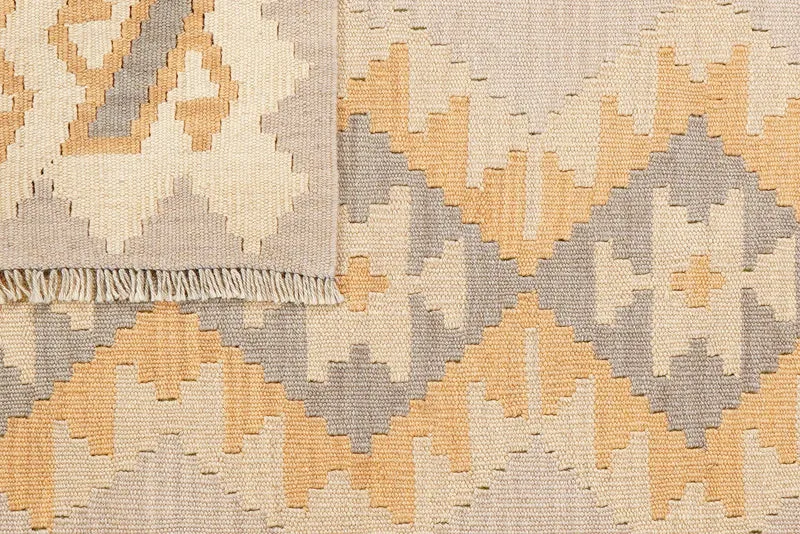 Kelim Gashgai · Handgewebt – Grau, 183x127 cm