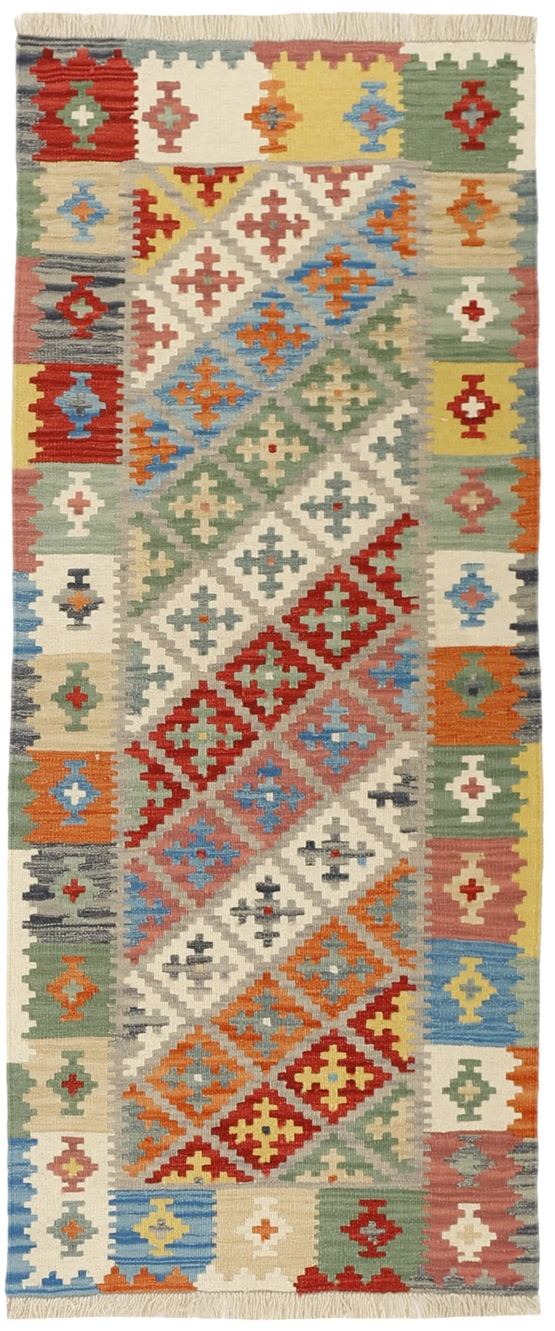MY-RUG Teppich "Kelim" Rauten-& Diamantmuster, Handgewebt