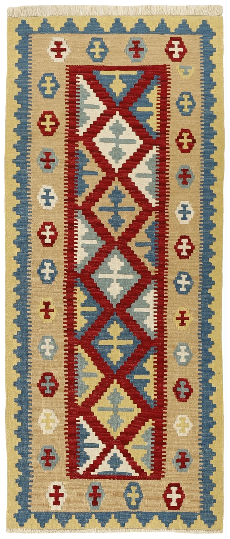 MY-RUG Teppich "Kelim" Rauten-& Diamantmuster, Handgewebt