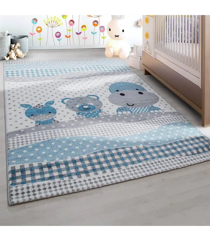 Kinderteppich Kurzflor Leuchtturm Seefahrt Schiff Kinderzimmer Grau Beige