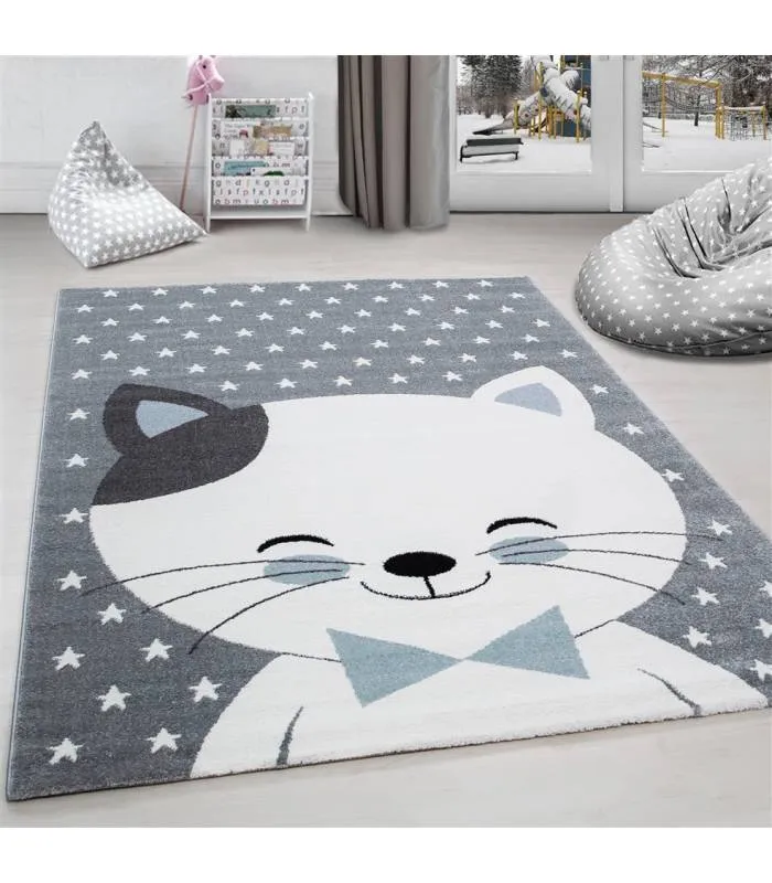 Kinderteppich Kurzflor Leuchtturm Seefahrt Schiff Kinderzimmer Grau Beige