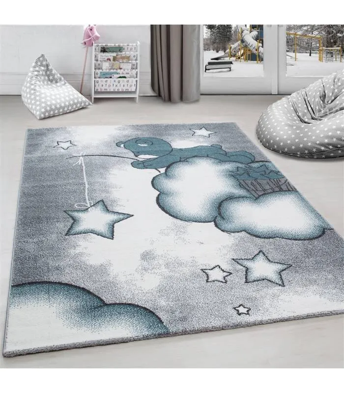 Kinderteppich Kurzflor Leuchtturm Seefahrt Schiff Kinderzimmer Grau Beige