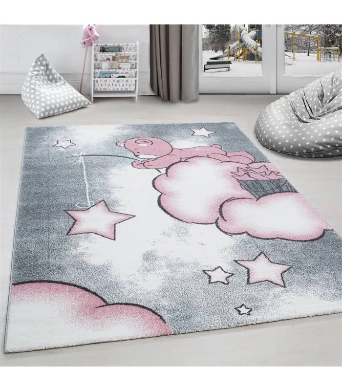 Kinderteppich Kurzflor Leuchtturm Seefahrt Schiff Kinderzimmer Grau Beige