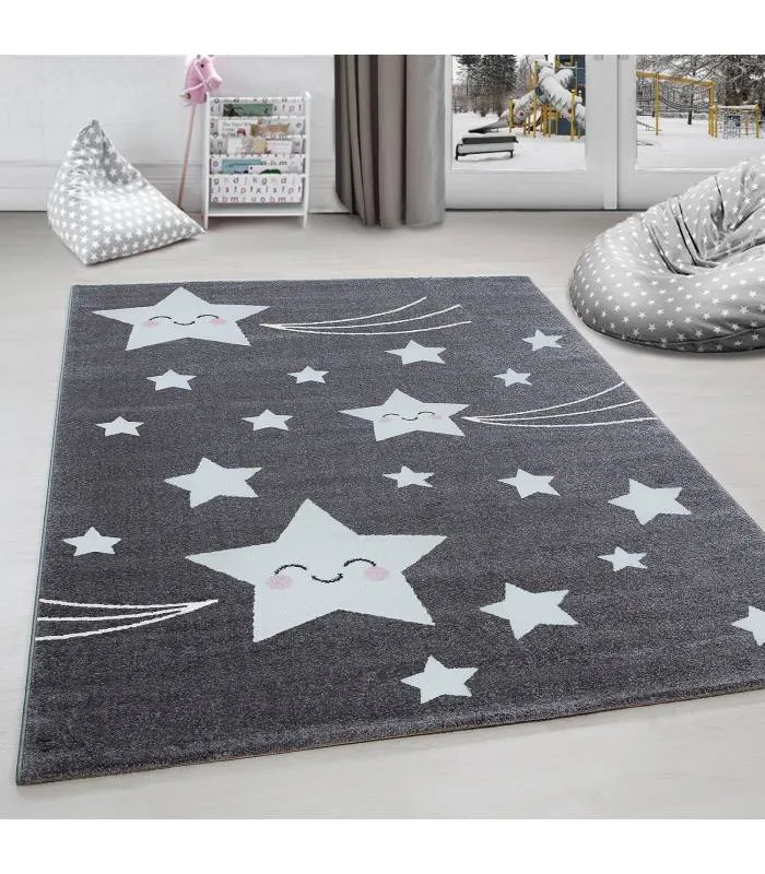 Kinderteppich Kurzflor Leuchtturm Seefahrt Schiff Kinderzimmer Grau Beige