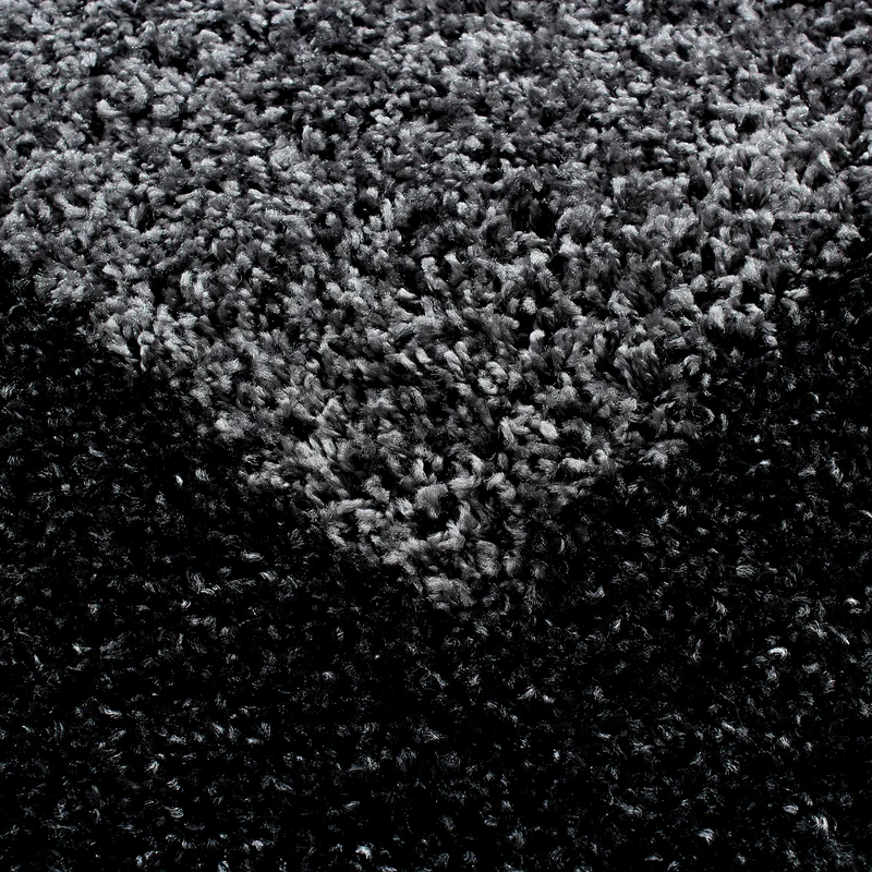 Runder Hochflor Teppich Wohnzimmer Langflor Shaggy Gemustert in Bordüre Design