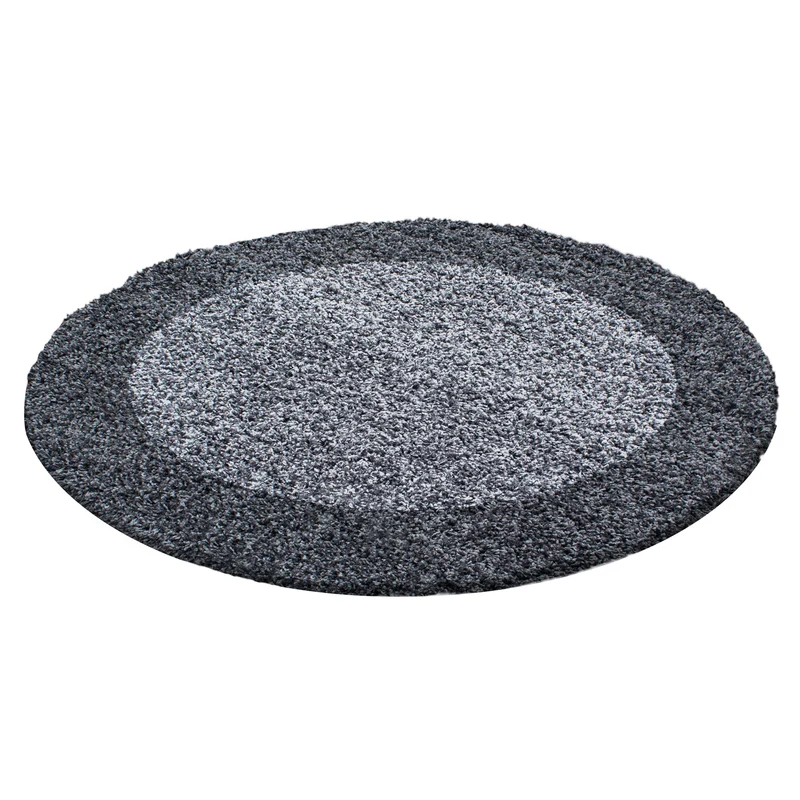 Shaggy Teppich Hochflor Langflor Wohnzimmer Teppich Gemustert in Bordüre Design