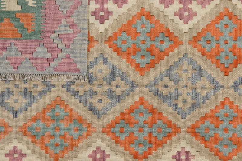 Kelim Gashgai · Handgewebt – Beige, 249x175 cm