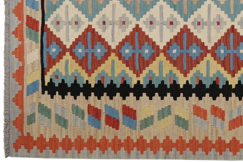 Kelim Gashgai · Handgewebt – Beige, 195x154 cm