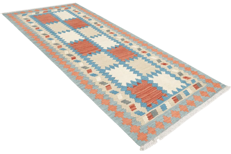 Kelim Gashgai · Handgewebt – Blau, 187x82 cm
