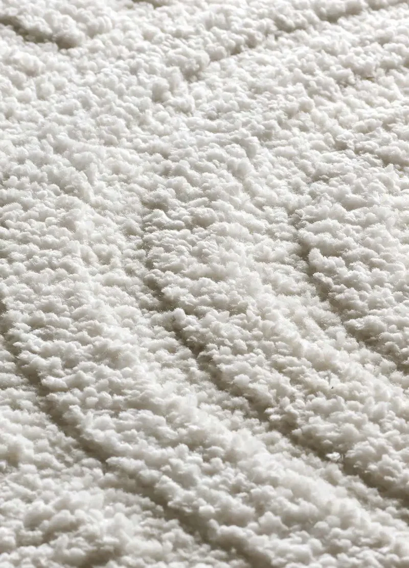 Alfombra geométrica estilo escandinavo con relieve Juno 54406 Blanco