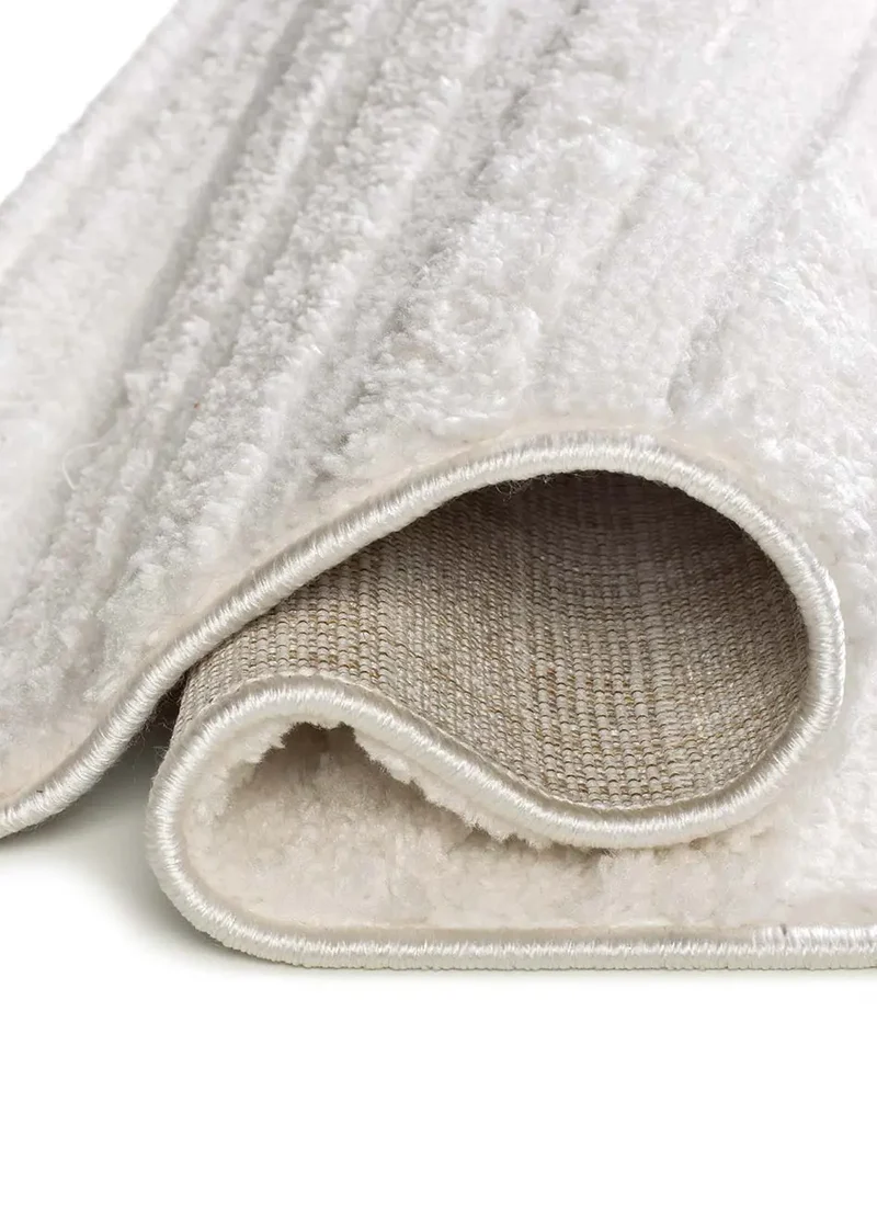 Alfombra geométrica estilo escandinavo con relieve Juno 54406 Blanco