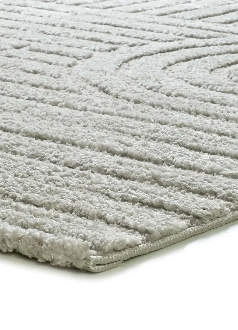 Alfombra geométrica estilo escandinavo con relieve Juno 54406 Gris