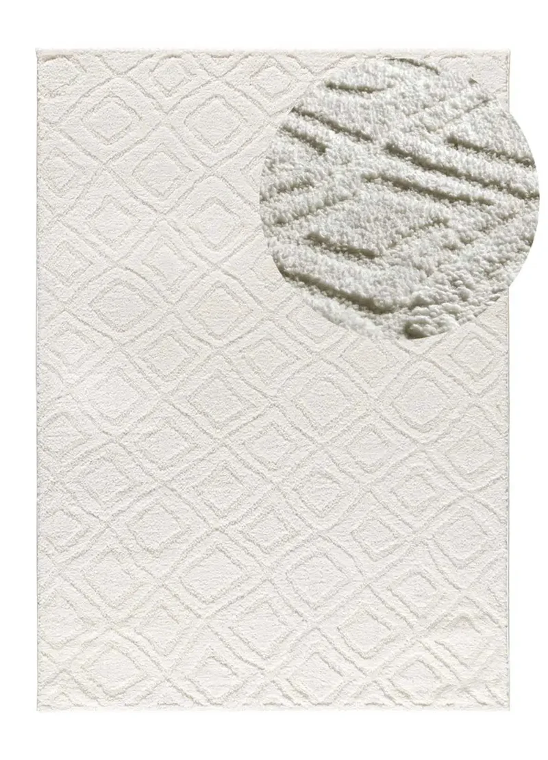 Alfombra de estilo escandinavo con relieve Juno 111 Blanco
