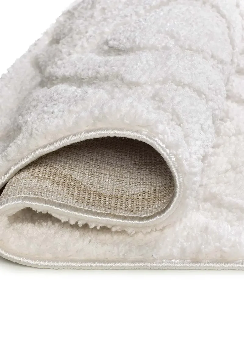 Alfombra de estilo escandinavo con relieve Juno 111 Blanco