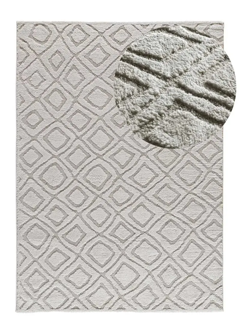 Alfombra de estilo escandinavo con relieve Juno 111 Gris