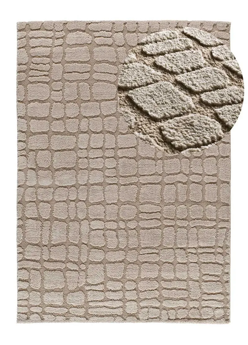 Alfombra de estilo escandinavo con relieve Juno 13 Beige