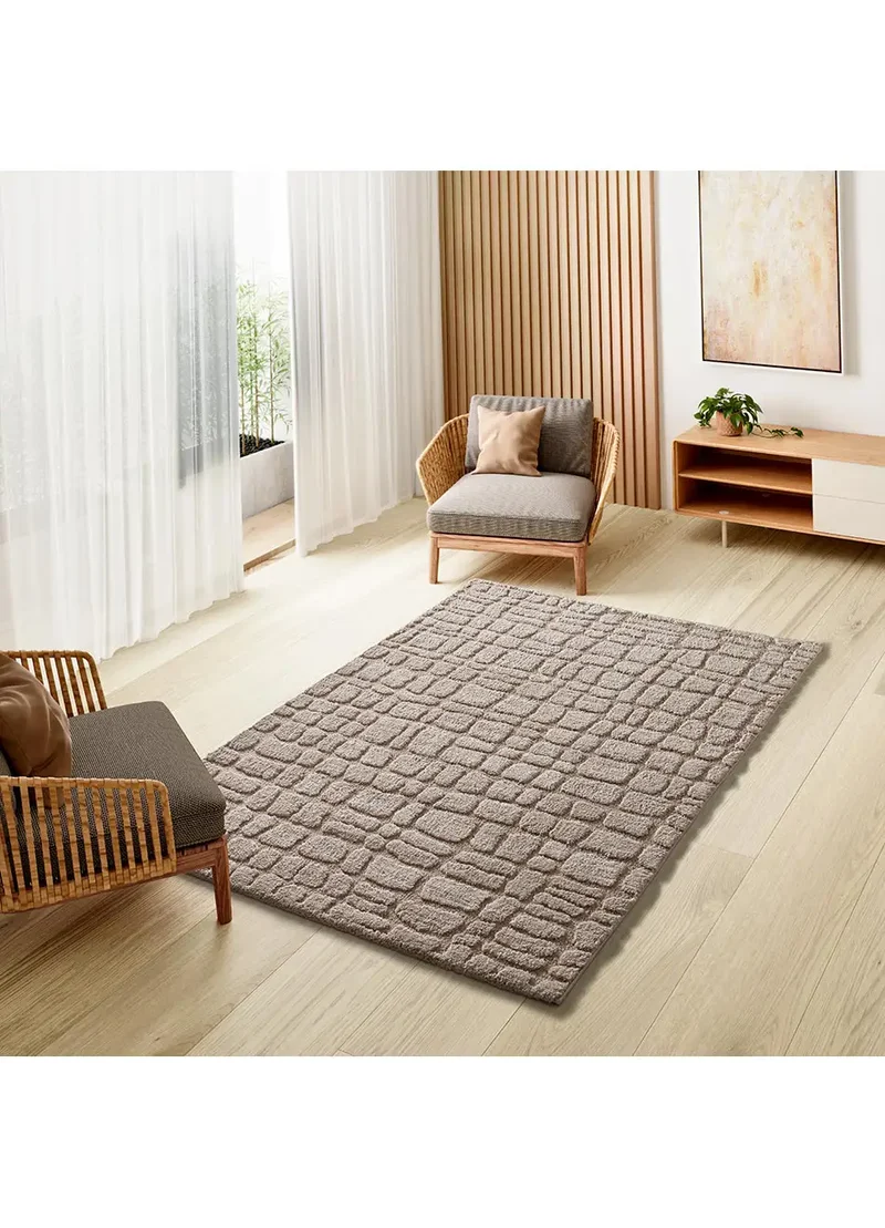 Alfombra de estilo escandinavo con relieve Juno 13 Beige
