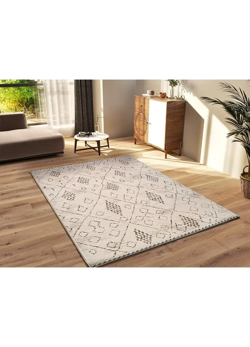 Alfombra étnica en crema y marrón Ceres 54008