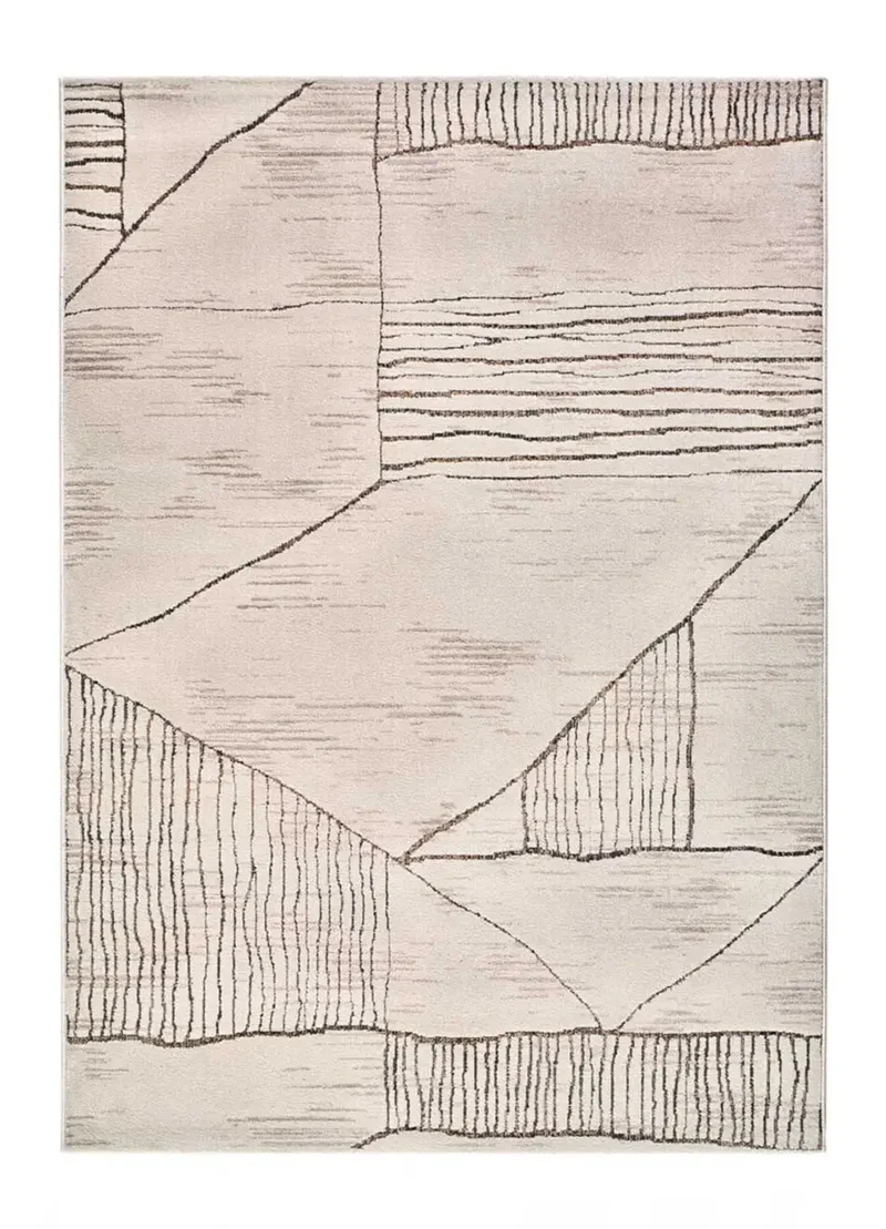 Alfombra étnica en crema y marrón Ceres 54003