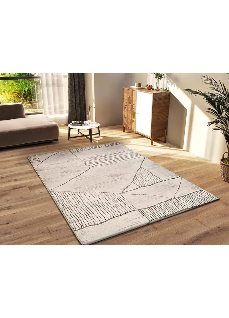 Alfombra étnica en crema y marrón Ceres 54003