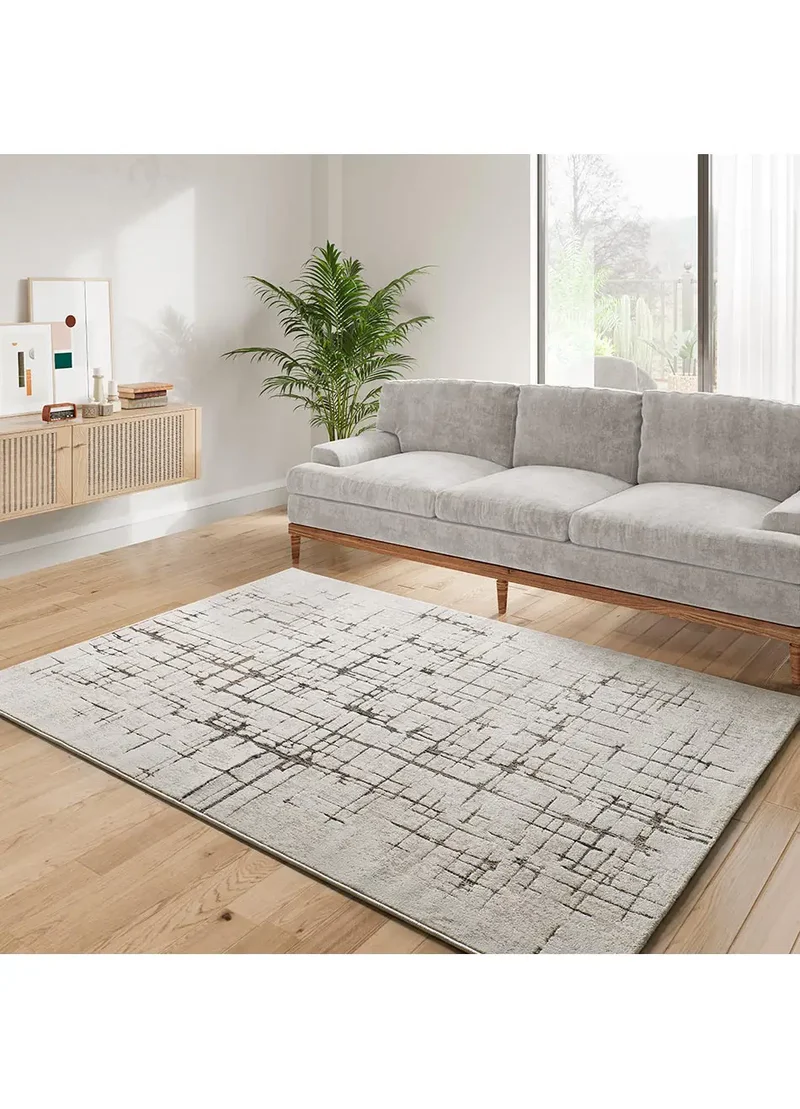 Alfombra moderna en crema y marrón Ceres 28001