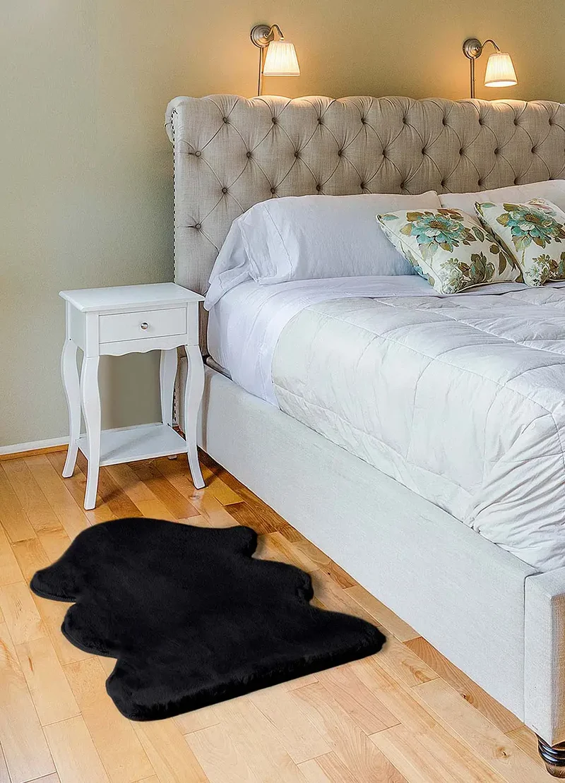 Alfombra lavable forma Fox Liso Negro