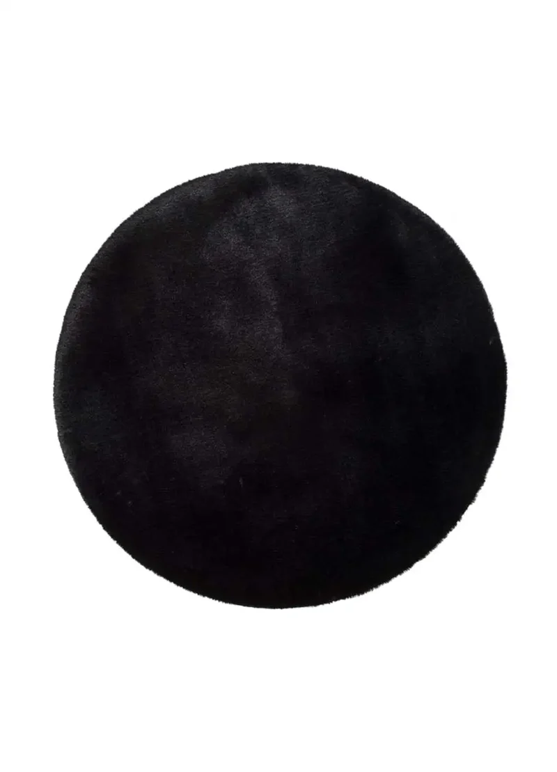 Alfombra lavable redonda Fox Liso Negro