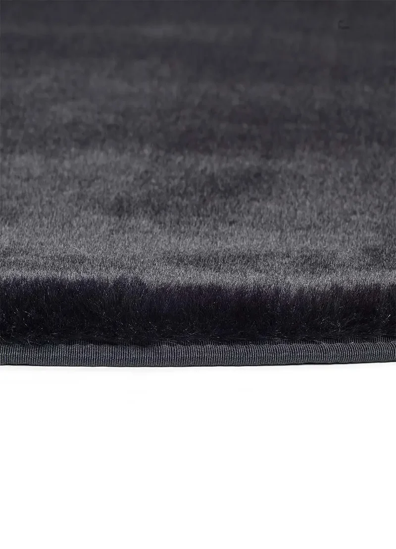 Alfombra lavable redonda Fox Liso Negro