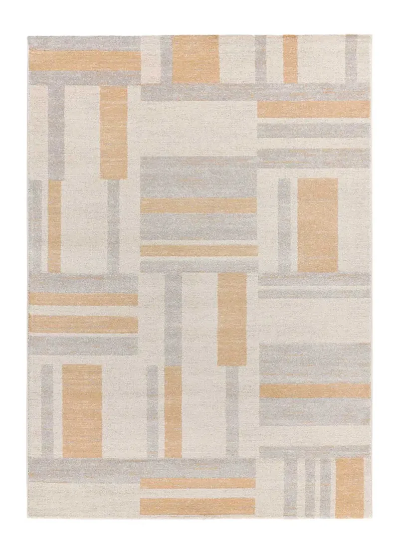 Alfombra geométrica beige/gris Craft 12934