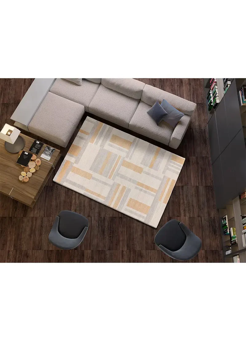 Alfombra geométrica beige/gris Craft 12934