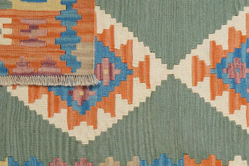 Kelim Gashgai · Handgewebt – Grün, 152x101 cm