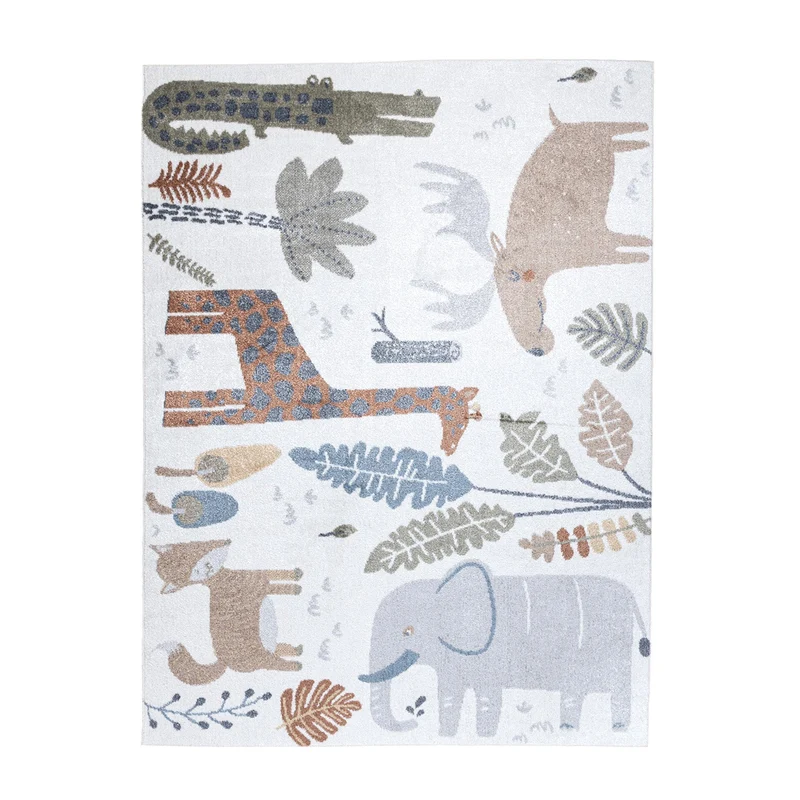 Waschbarer Kinderteppich - Mace Animals Creme