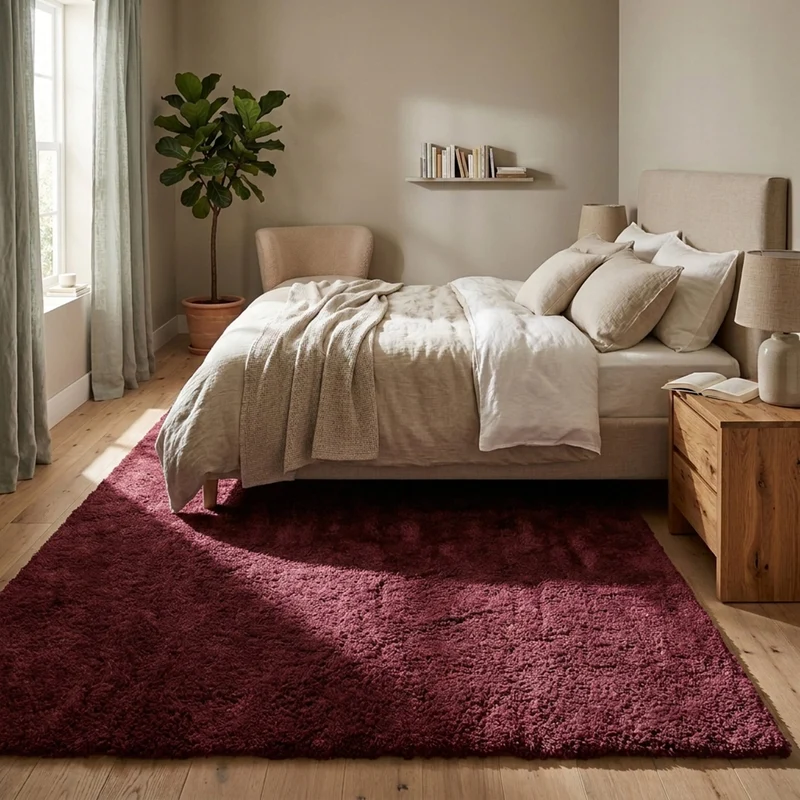Hochflor Teppich Waschbar - Ziggy Rot