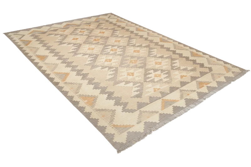 Kelim Gashgai · Handgewebt – Beige, 234x169 cm