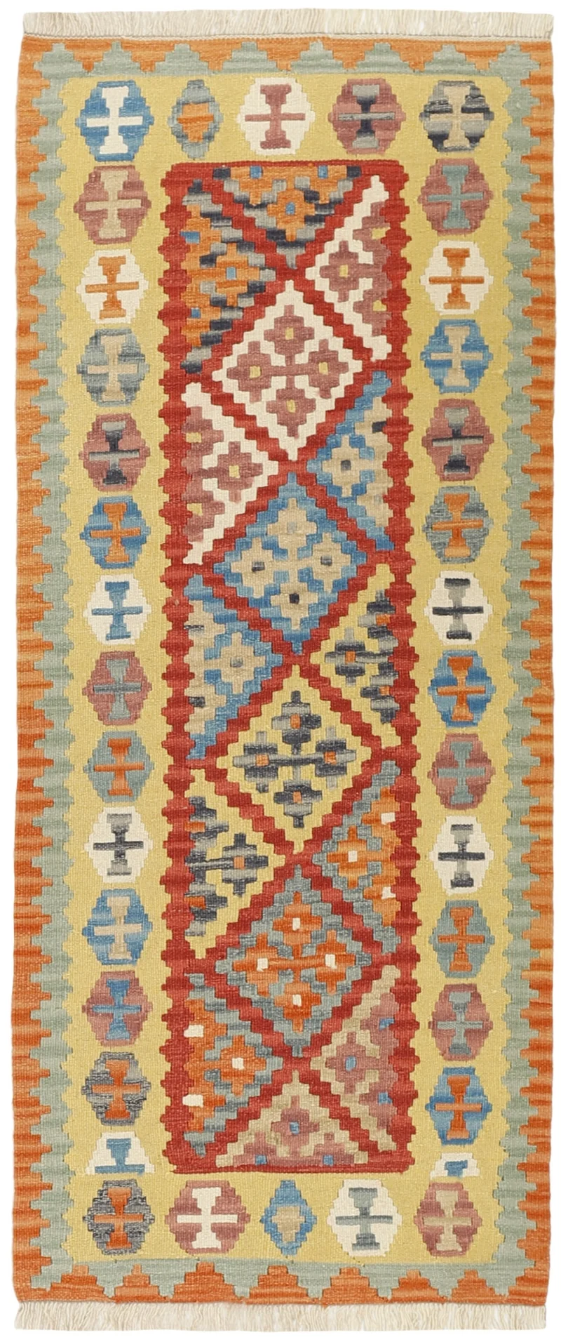 MY-RUG Teppich "Kelim" Rauten-& Diamantmuster, Handgewebt