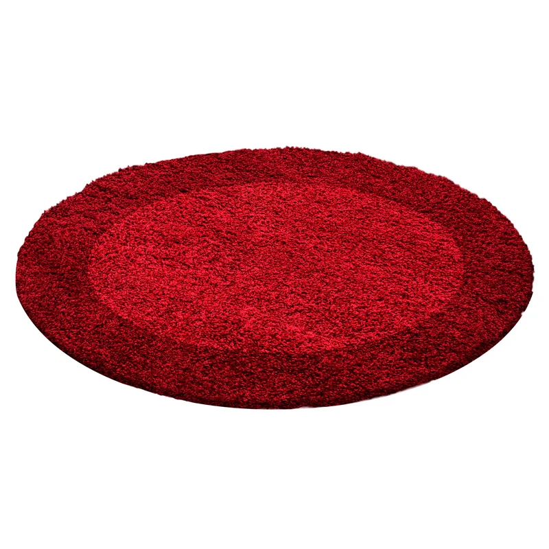 Shaggy Teppich Hochflor Langflor Wohnzimmer Teppich Gemustert in Bordüre Design