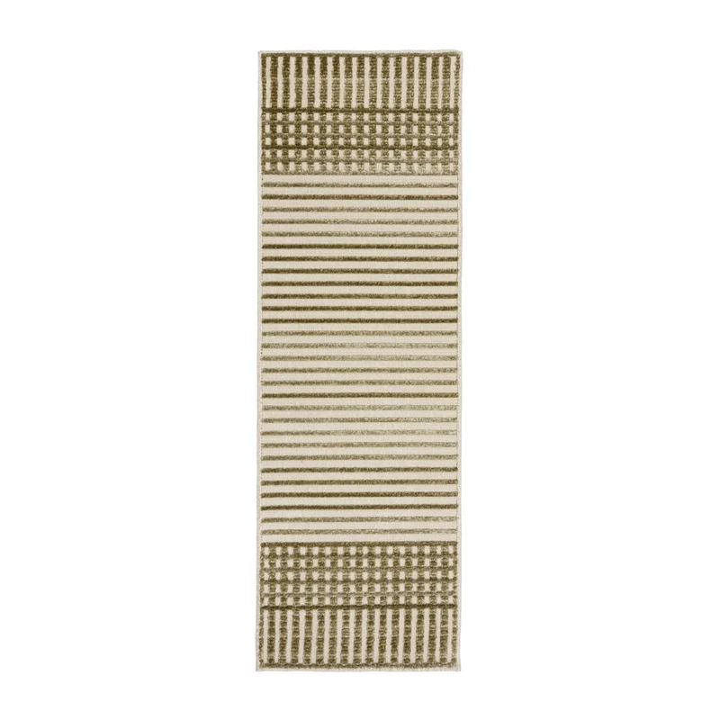 Waschbarer Läufer - Elto Stripe Grün