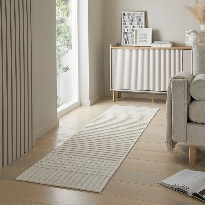 Waschbarer Läufer - Elto Stripe Creme