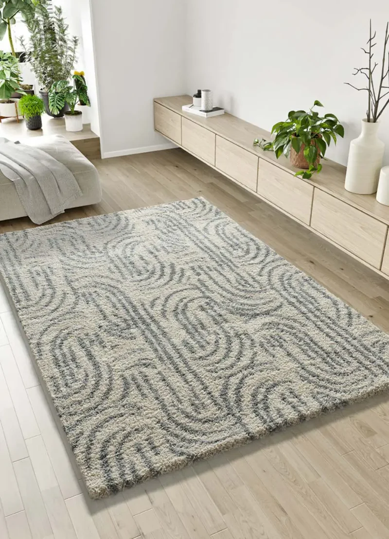Alfombra shaggy Helia 8807 Plata