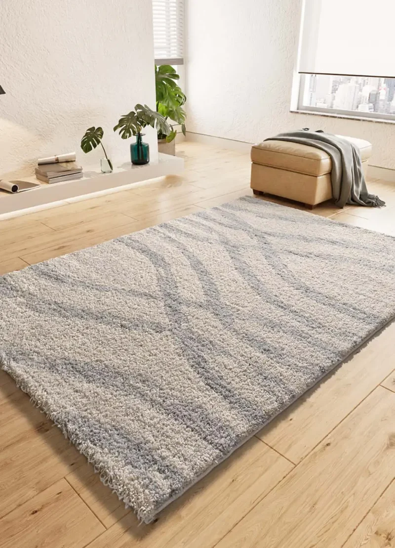 Alfombra shaggy Helia 8817 Plata