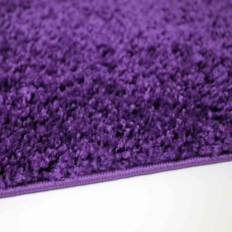 Teppich Prime Shaggy Hochflor Langflor Einfarbig Modern Lila für Wohnzimmer, Schlafzimmer, kinderzimmer