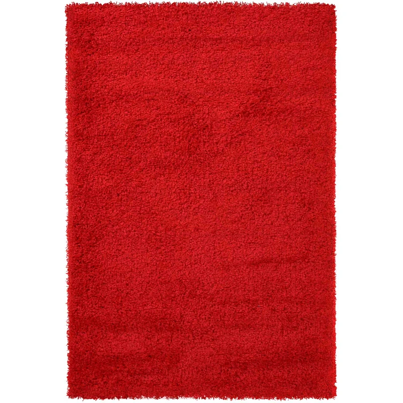 Teppich Prime Shaggy Hochflor Langflor Einfarbig Modern Rot für Wohnzimmer, Schlafzimmer, küche