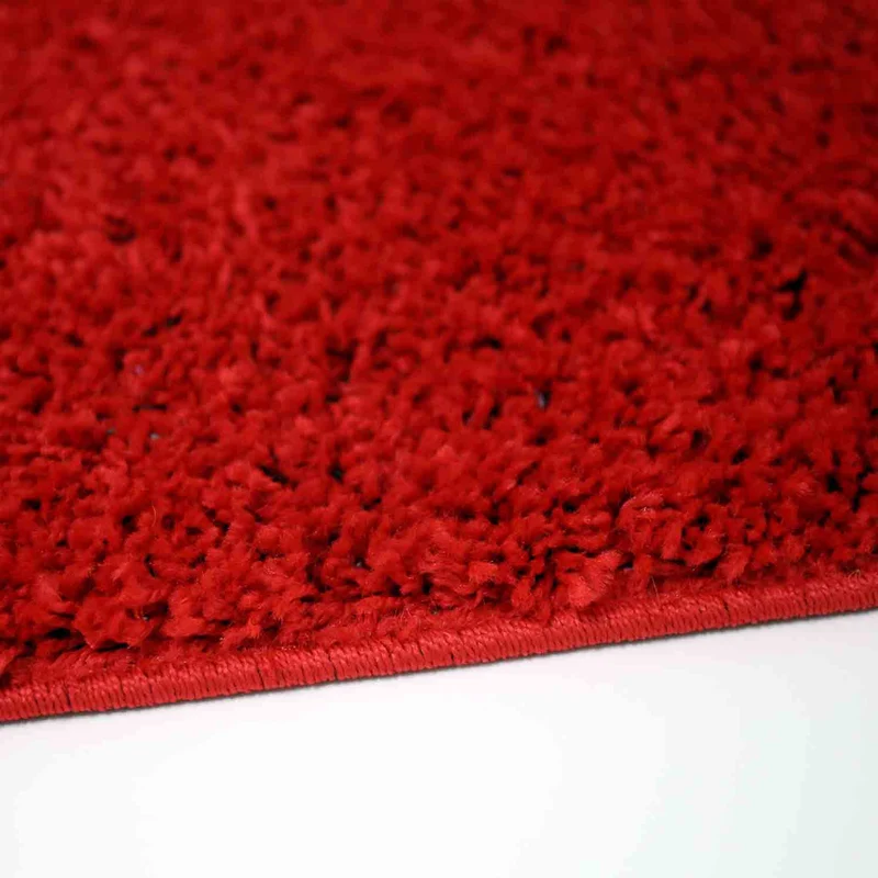 Teppich Prime Shaggy Hochflor Langflor Einfarbig Modern Rot für Wohnzimmer, Schlafzimmer, küche