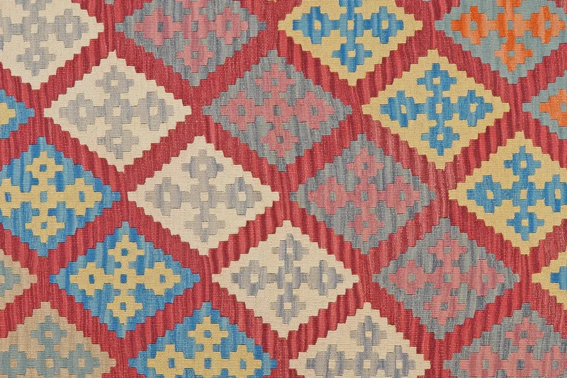 Kelim Gashgai · Handgewebt – Rot, 298x208 cm