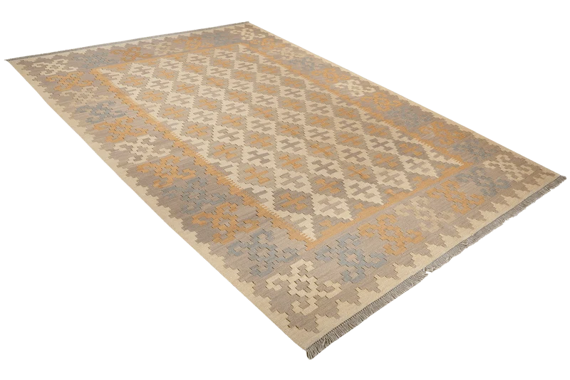 Kelim Gashgai · Handgewebt – Beige, 237x177 cm