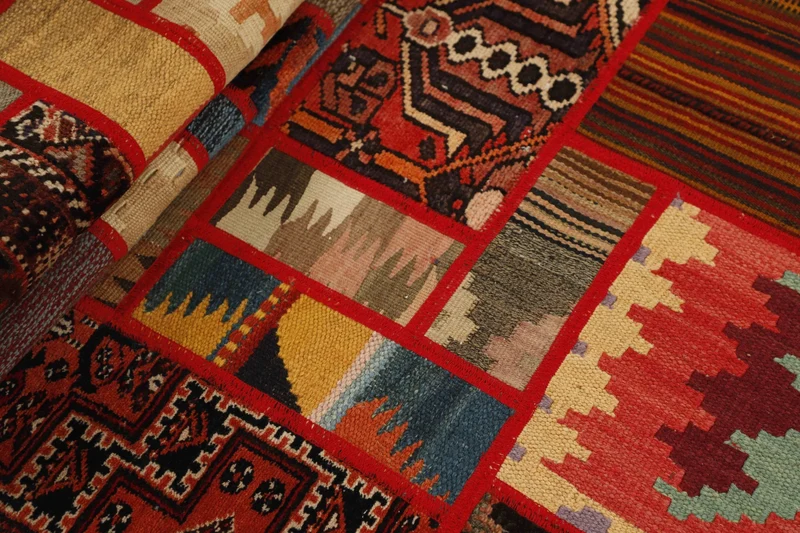 MY-RUG Teppich "Modern Patchwork " Geometrische Muster, Handgeknüpft
