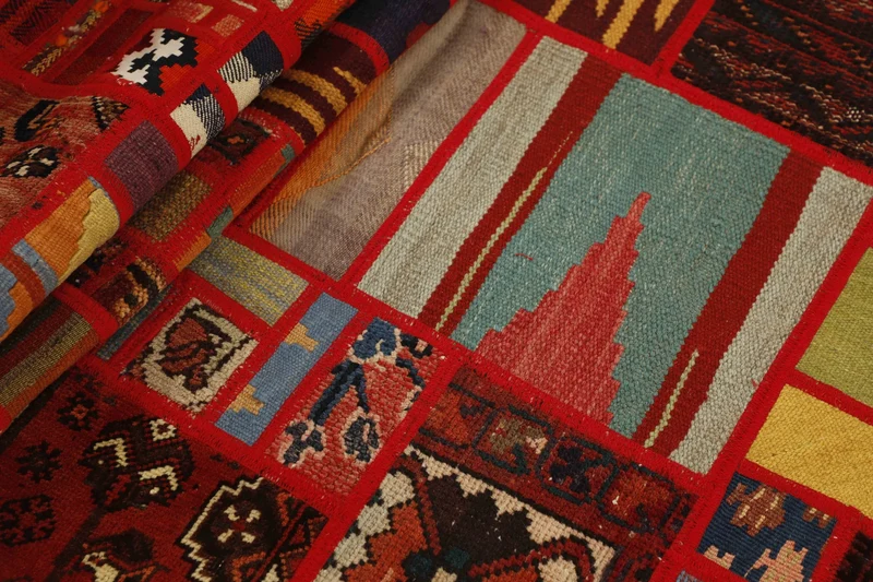 MY-RUG Teppich "Modern Patchwork " Geometrische Muster, Handgeknüpft